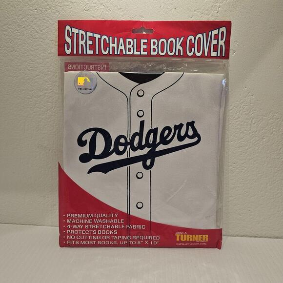 MLB LICENSED LOS ANGELES DODGERS STRETCHABLE BOOK COVERS. LOT OF 2 - Picture 3 of 4